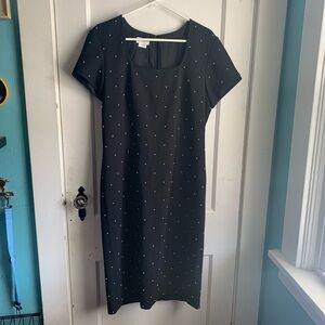 Vintage Liz Claiborne Short Sleeve Dress Pearls 14